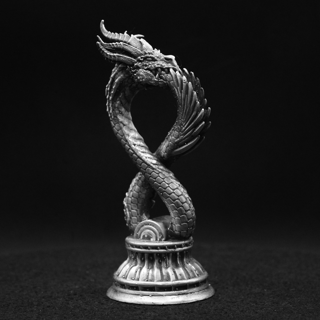 Ouroboros Dragon V2 hand poured 999 silver statue collectible by Gold Spartan