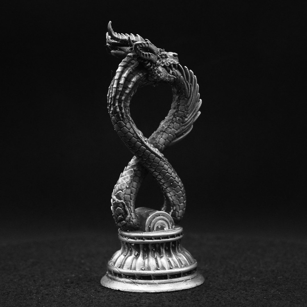 Ouroboros Dragon V2 hand poured 999 silver statue collectible by Gold Spartan