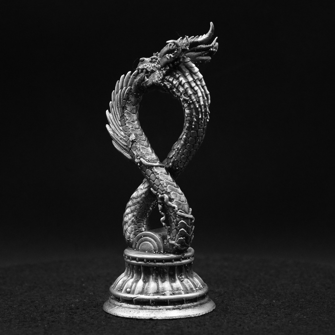 Ouroboros Dragon V2 hand poured 999 silver statue collectible by Gold Spartan