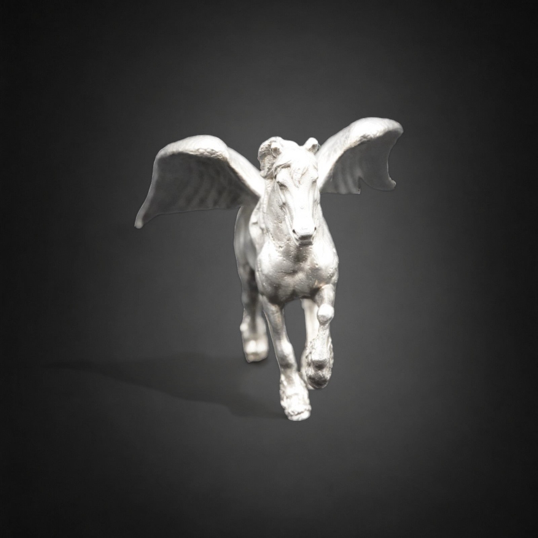 Pegasus hand poured 999 silver statue collectible by Gold Spartan