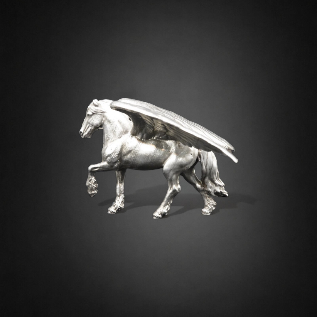 Pegasus hand poured 999 silver statue collectible by Gold Spartan