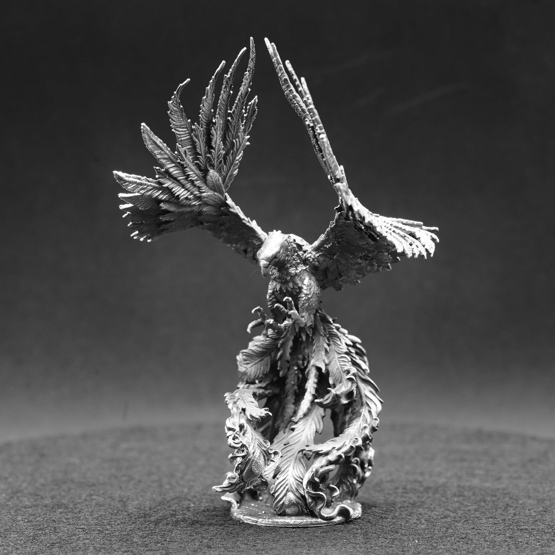 Phoenix hand poured 999 silver statue collectible by Gold Spartan