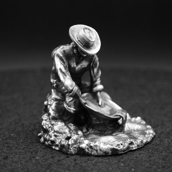 Prospector V2 hand poured 999 silver statue collectible by Gold Spartan