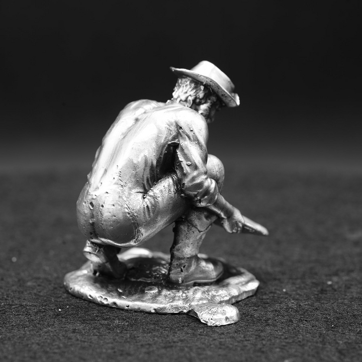 Prospector hand poured 999 silver statue collectible by Gold Spartan