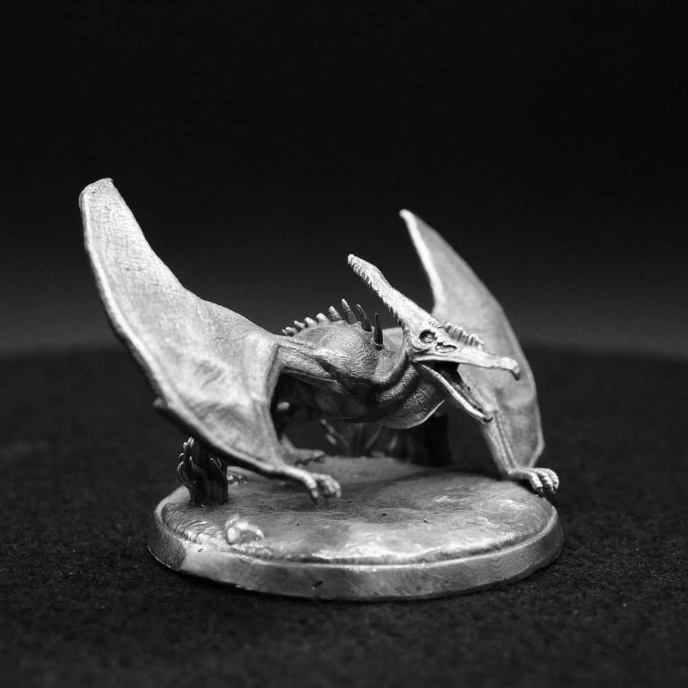 Pterodactyl hand-poured 999+ silver statue by Gold Spartan