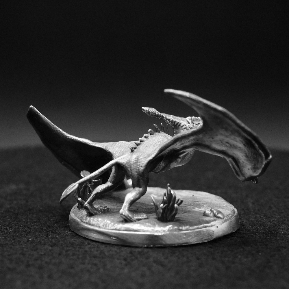Pterodactyl hand-poured 999+ silver statue by Gold Spartan