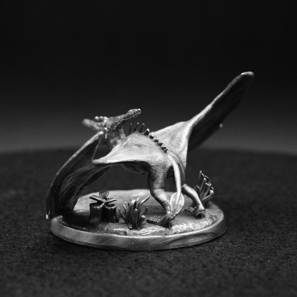 Pterodactyl hand-poured 999+ silver statue by Gold Spartan