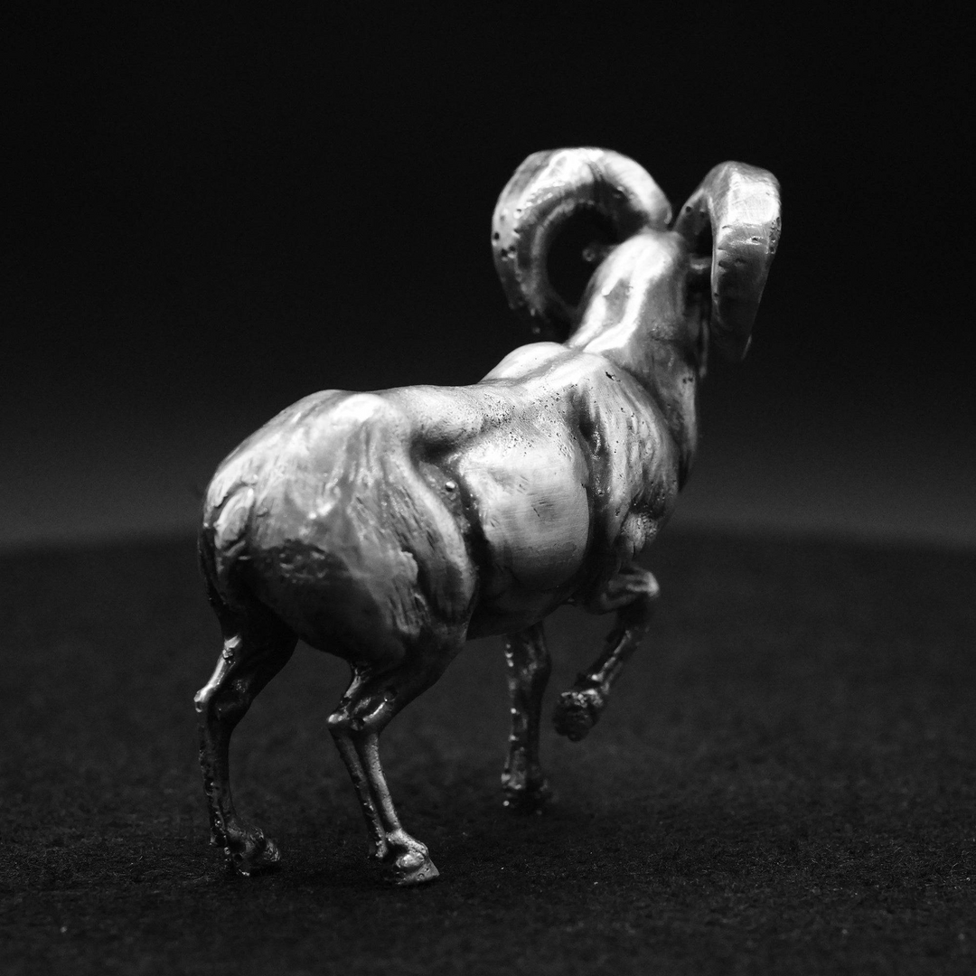 Ram hand poured 999 silver statue collectible by Gold Spartan