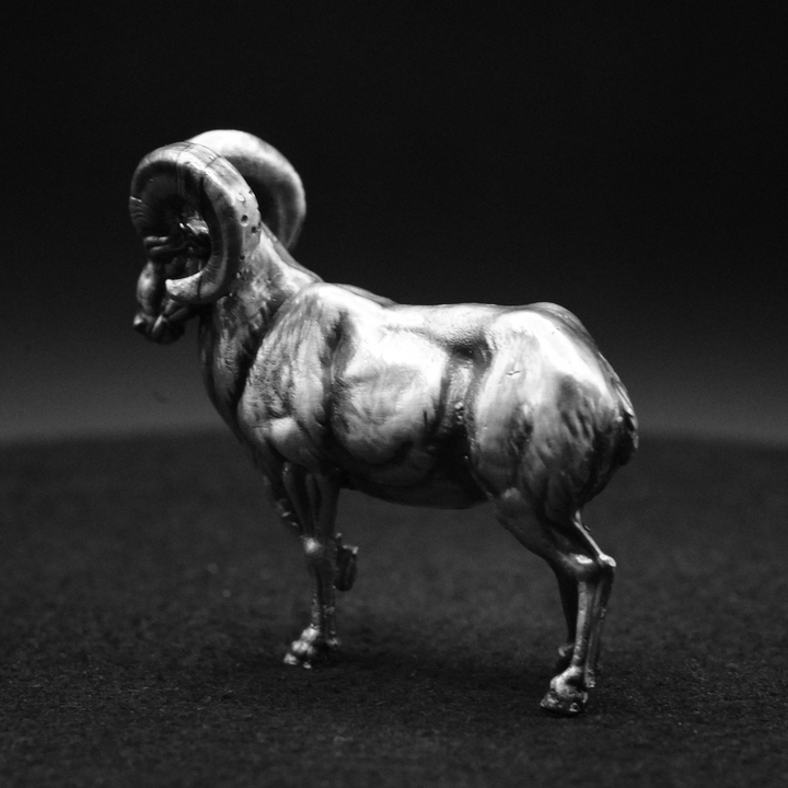 Ram hand poured 999 silver statue collectible by Gold Spartan