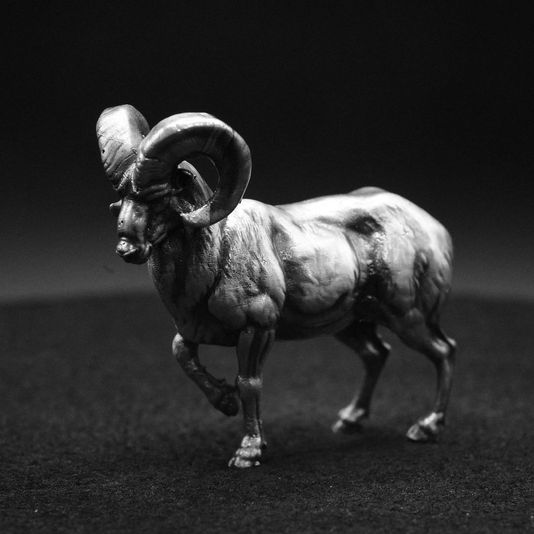 Ram hand poured 999 silver statue collectible by Gold Spartan