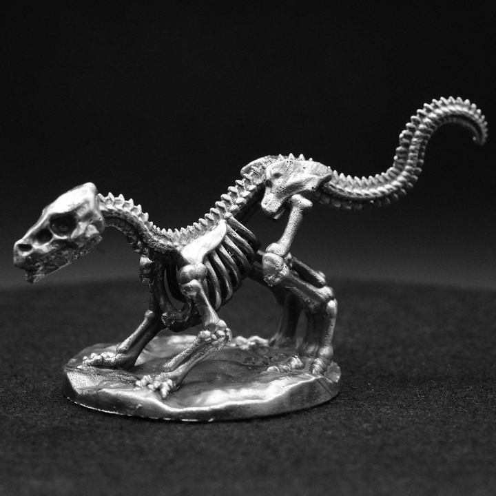 Raptor Skeleton hand poured 999 silver statue collectible by Gold Spartan