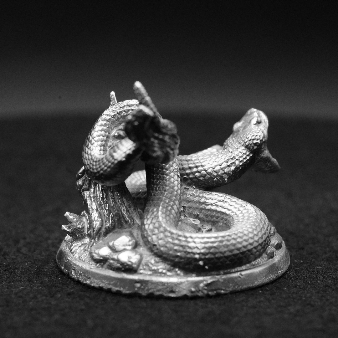 Rattlesnake hand poured 999 silver statue collectible by Gold Spartan