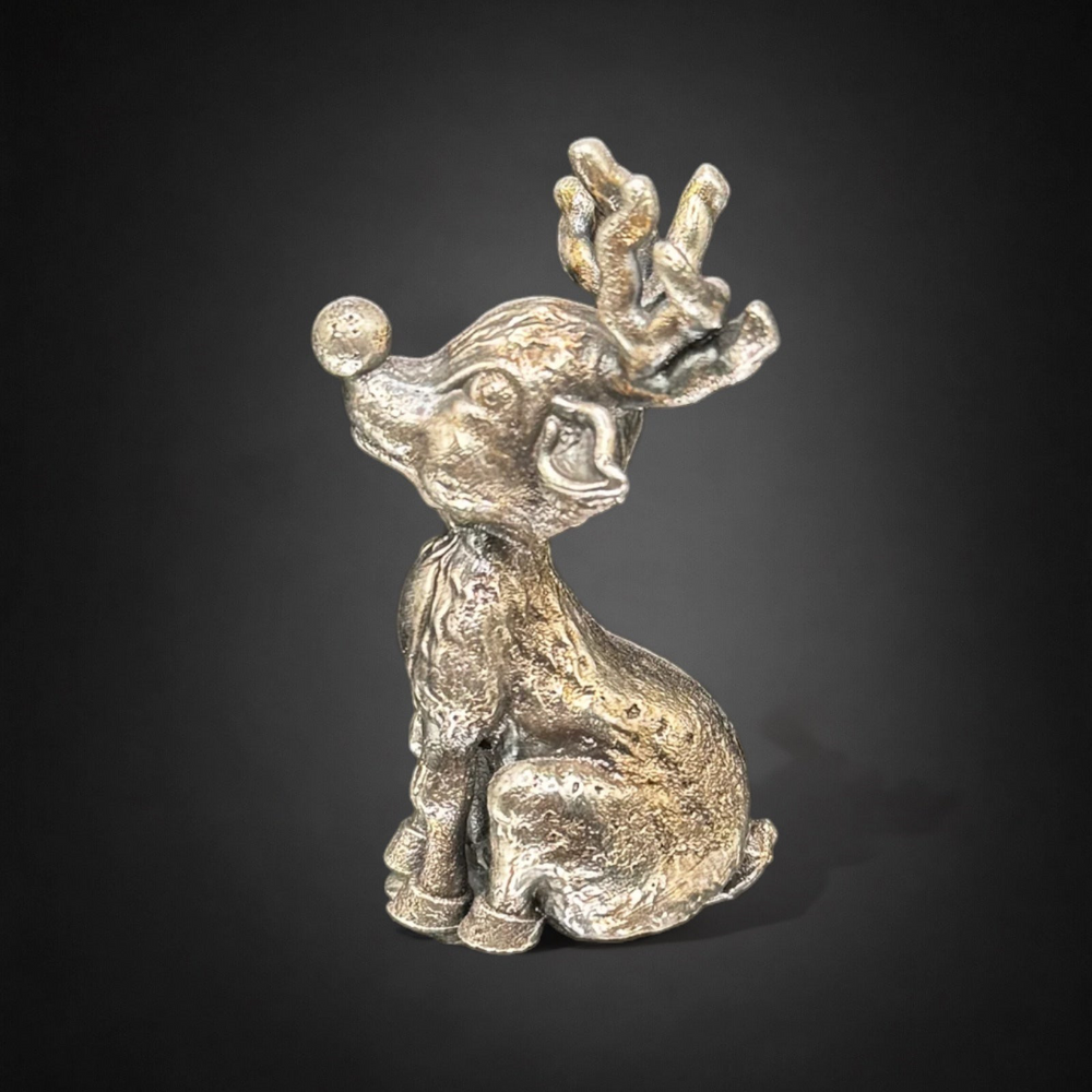 Reindeer hand poured 999 silver statue collectible by Gold Spartan