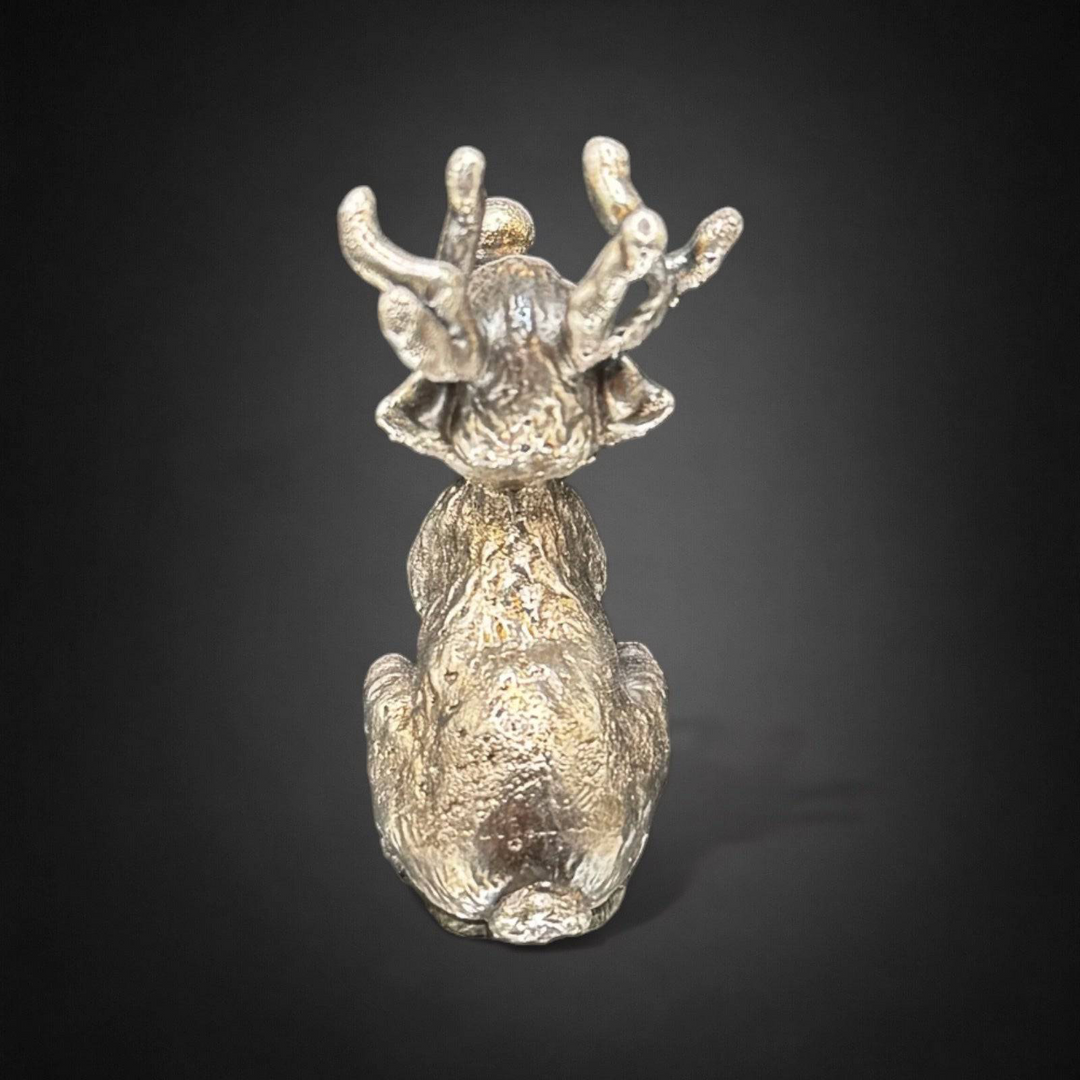 Reindeer hand poured 999 silver statue collectible by Gold Spartan