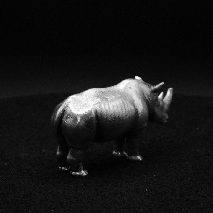 Rhino hand poured 999 silver statue collectible by Gold Spartan