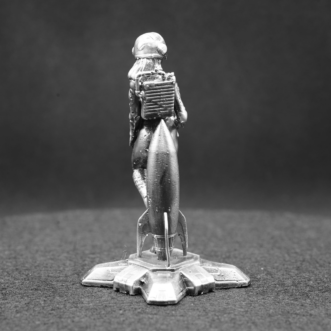 Rocket Girl hand poured 999 silver statue collectible by Gold Spartan