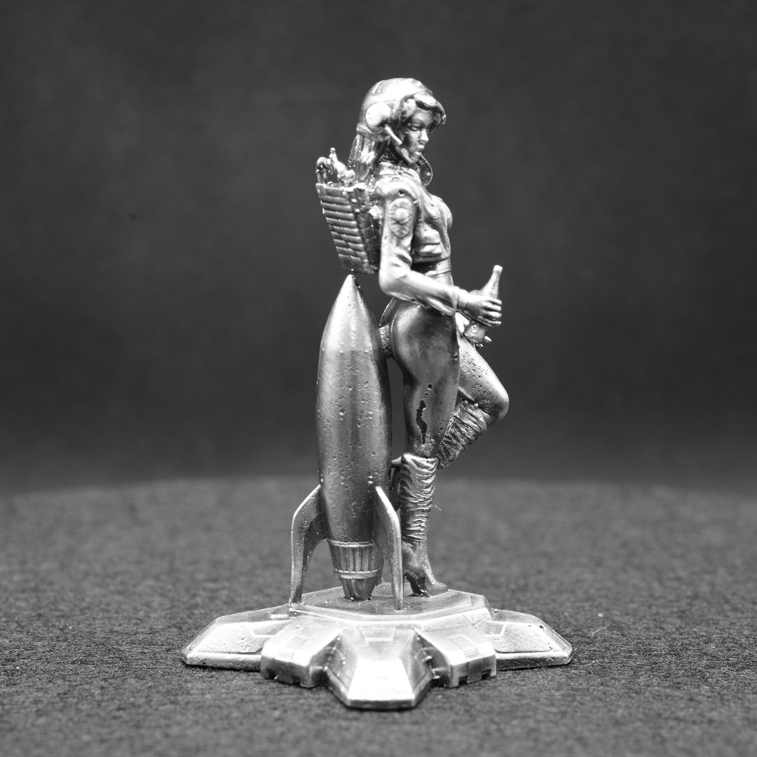 Rocket Girl hand poured 999 silver statue collectible by Gold Spartan