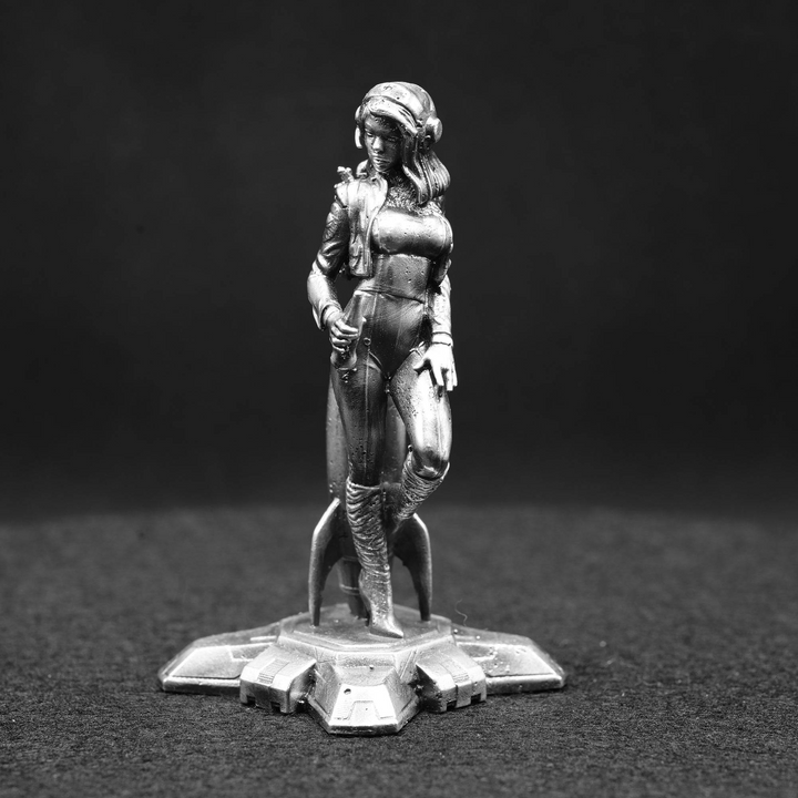 Rocket Girl hand poured 999 silver statue collectible by Gold Spartan