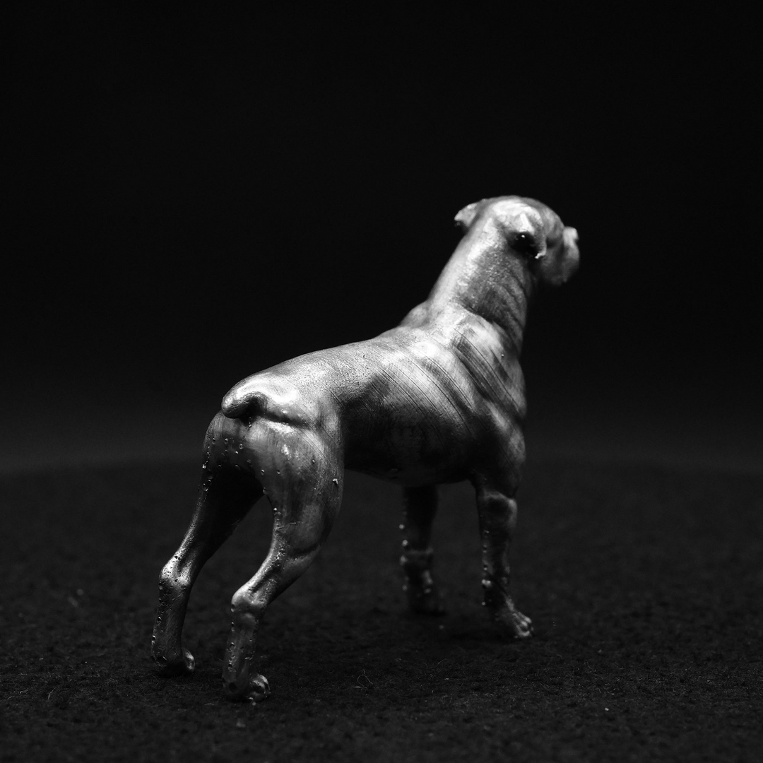 Rottweiler hand poured 999 silver statue collectible by Gold Spartan