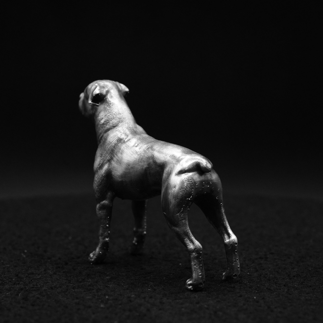 Rottweiler hand poured 999 silver statue collectible by Gold Spartan