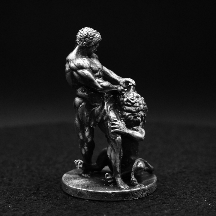 Samson Vs Lion hand poured 999 silver statue collectible by Gold Spartan