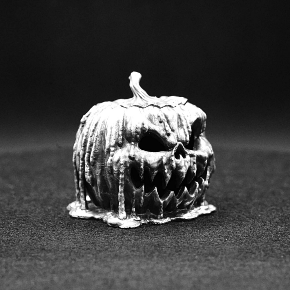 Scary Pumpkin hand-poured 999+ silver statue by Gold Spartan