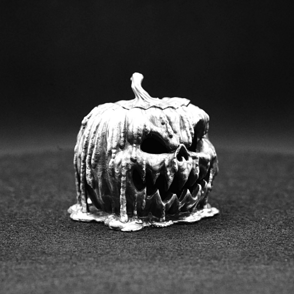 Scary Pumpkin hand poured 999 silver statue collectible by Gold Spartan