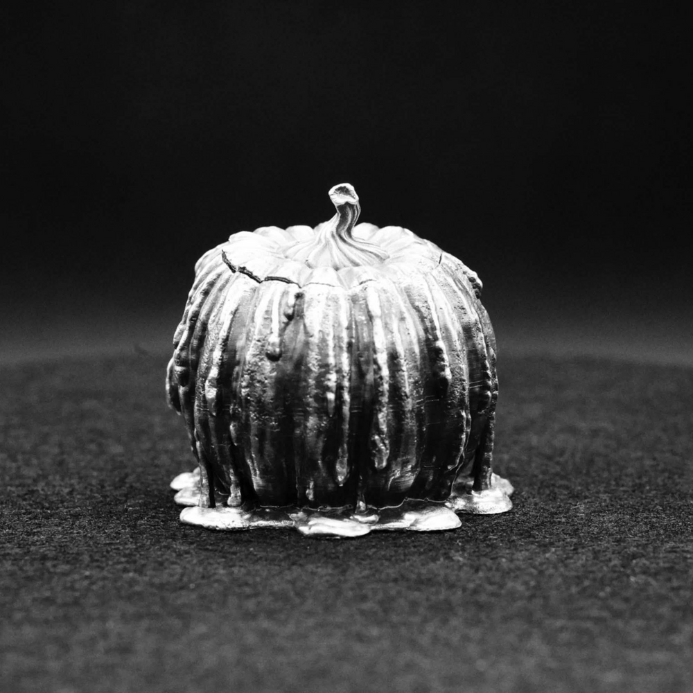 Scary Pumpkin hand-poured 999+ silver statue by Gold Spartan