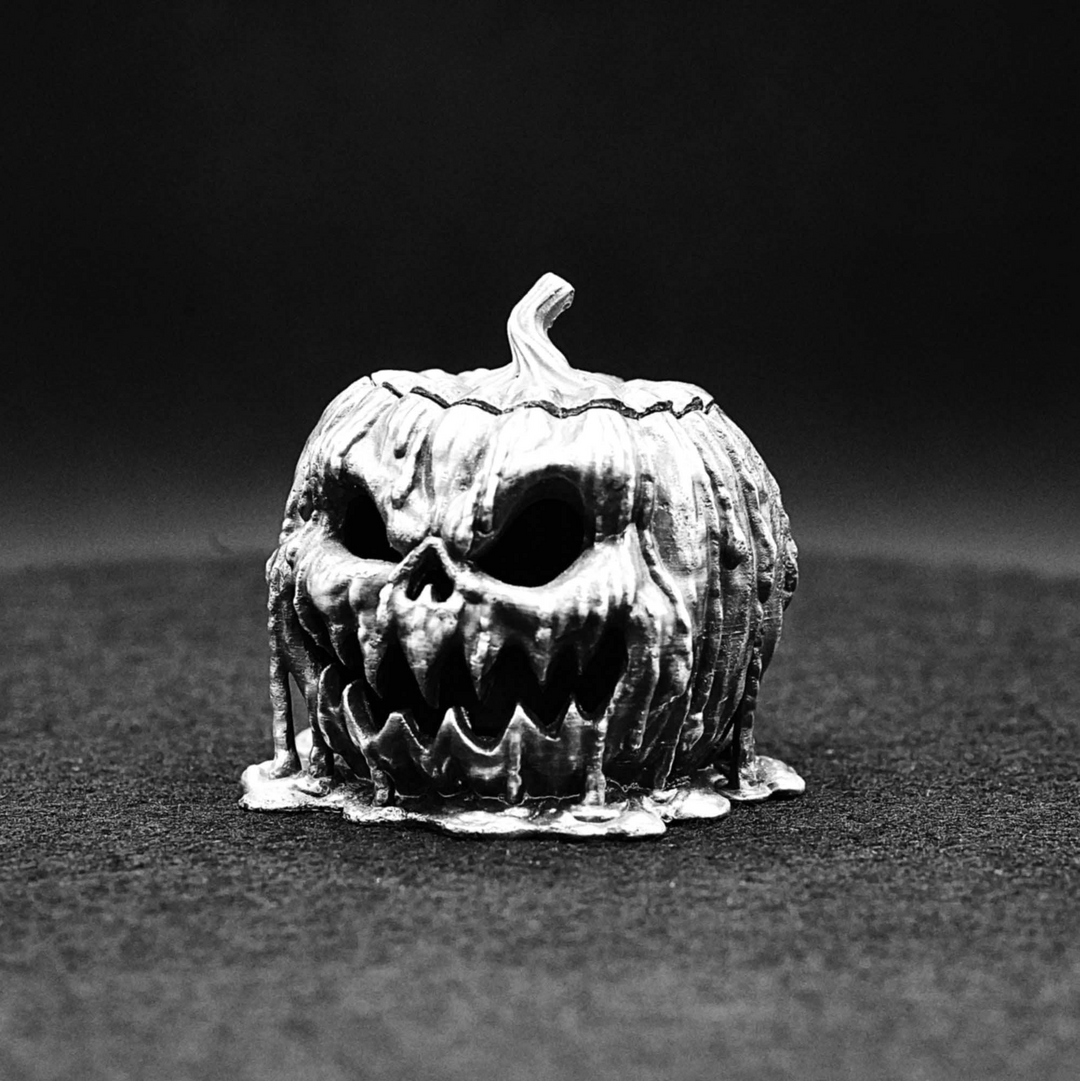 Scary Pumpkin hand poured 999 silver statue collectible by Gold Spartan