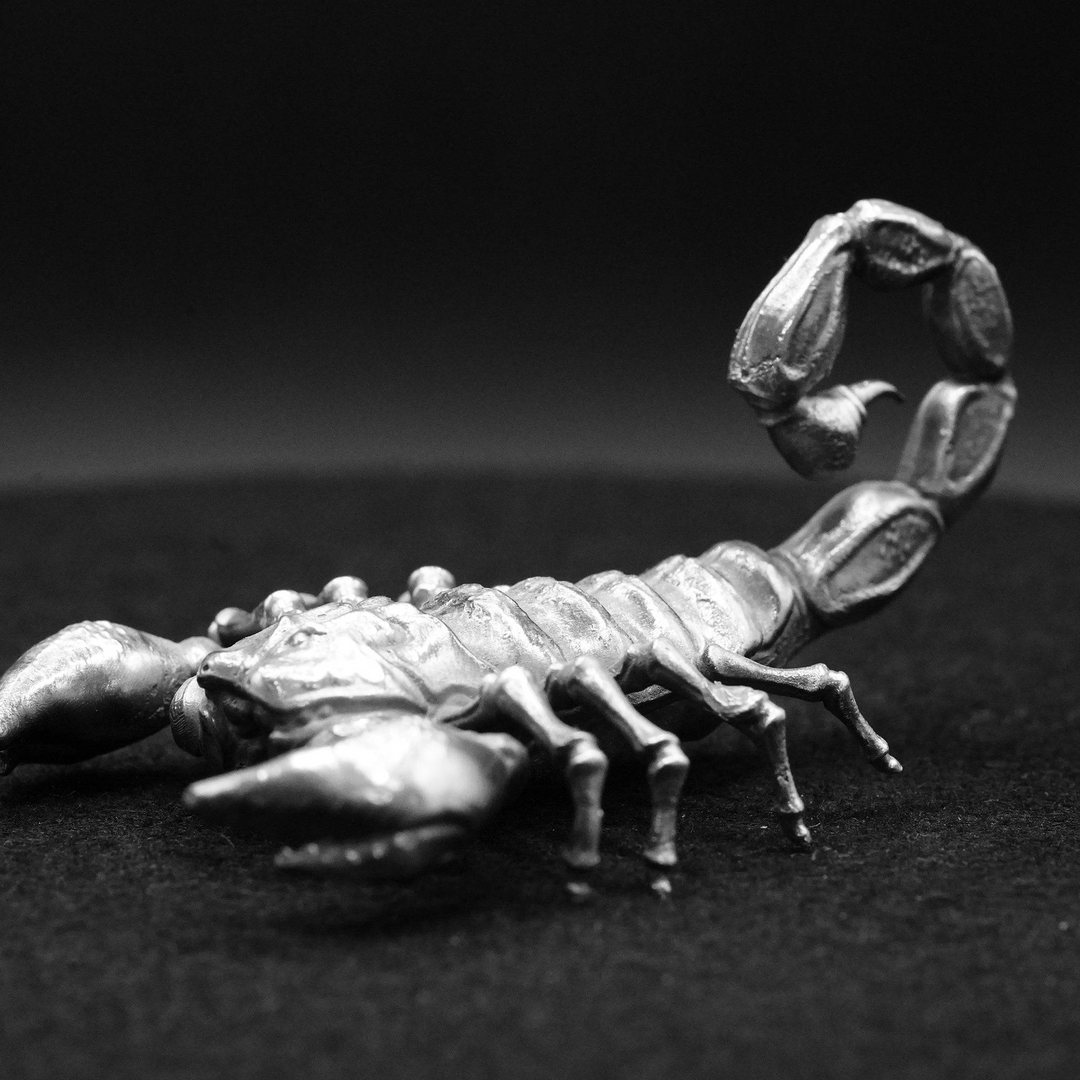 Scorpion hand poured 999 silver statue collectible by Gold Spartan