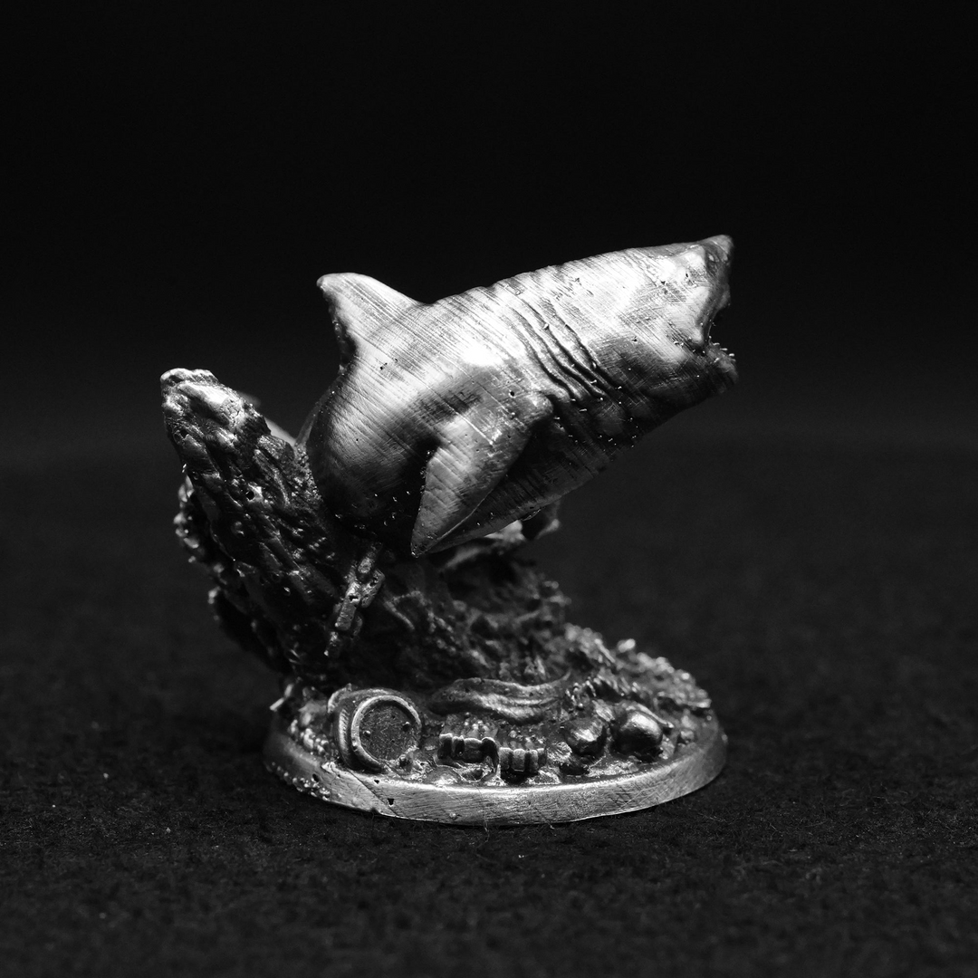 Shark V2 hand poured 999 silver statue collectible by Gold Spartan