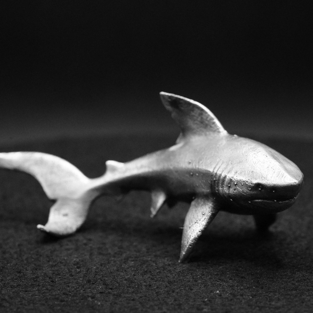 Shark hand poured 999 silver statue collectible by Gold Spartan