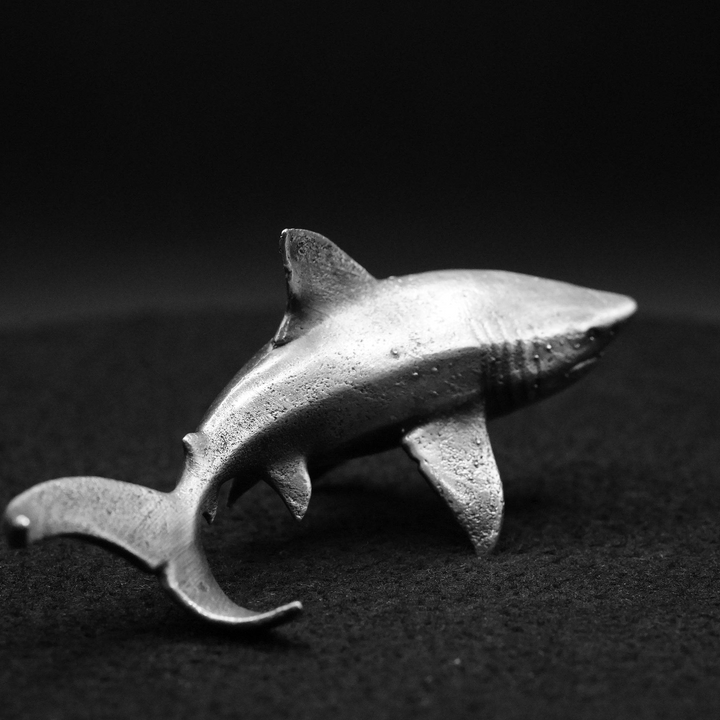 Shark hand poured 999 silver statue collectible by Gold Spartan