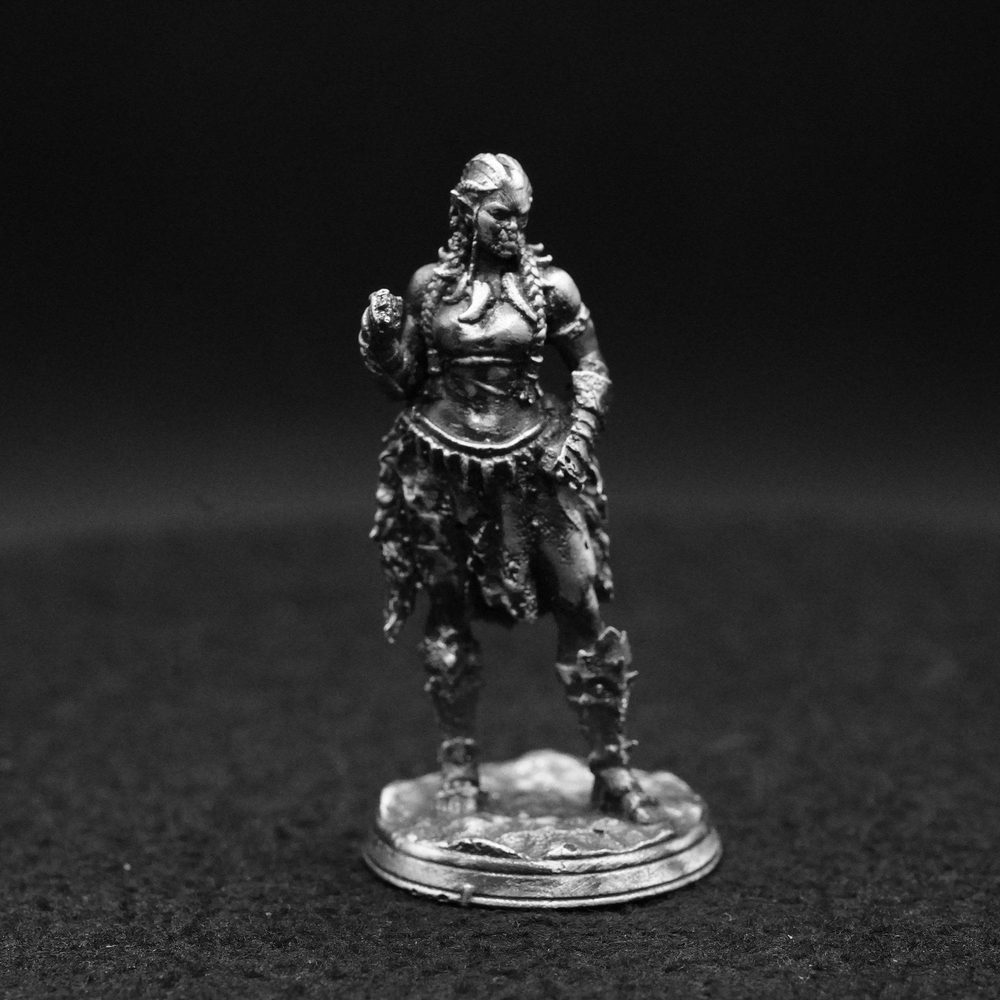 She-Orc hand-poured 999+ silver statue by Gold Spartan