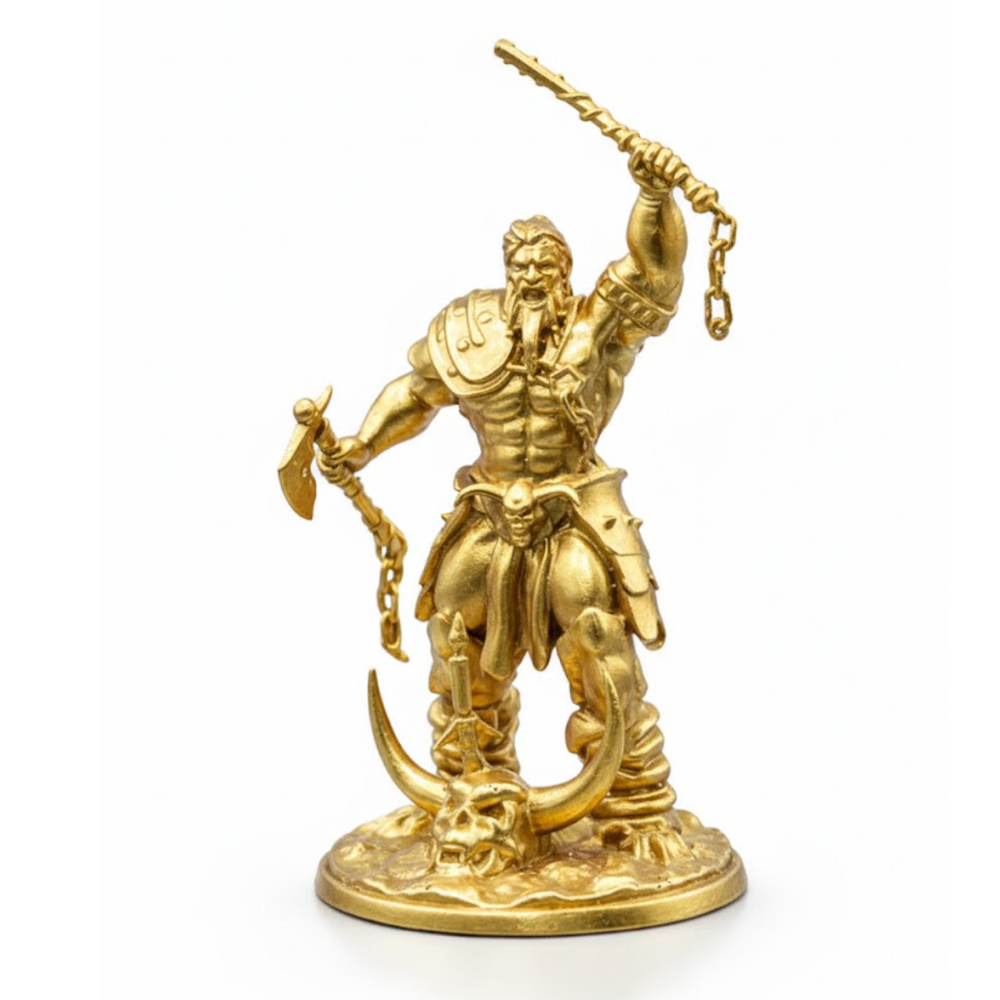 Berserker Viking hand-poured 999+ silver statue by Gold Spartan