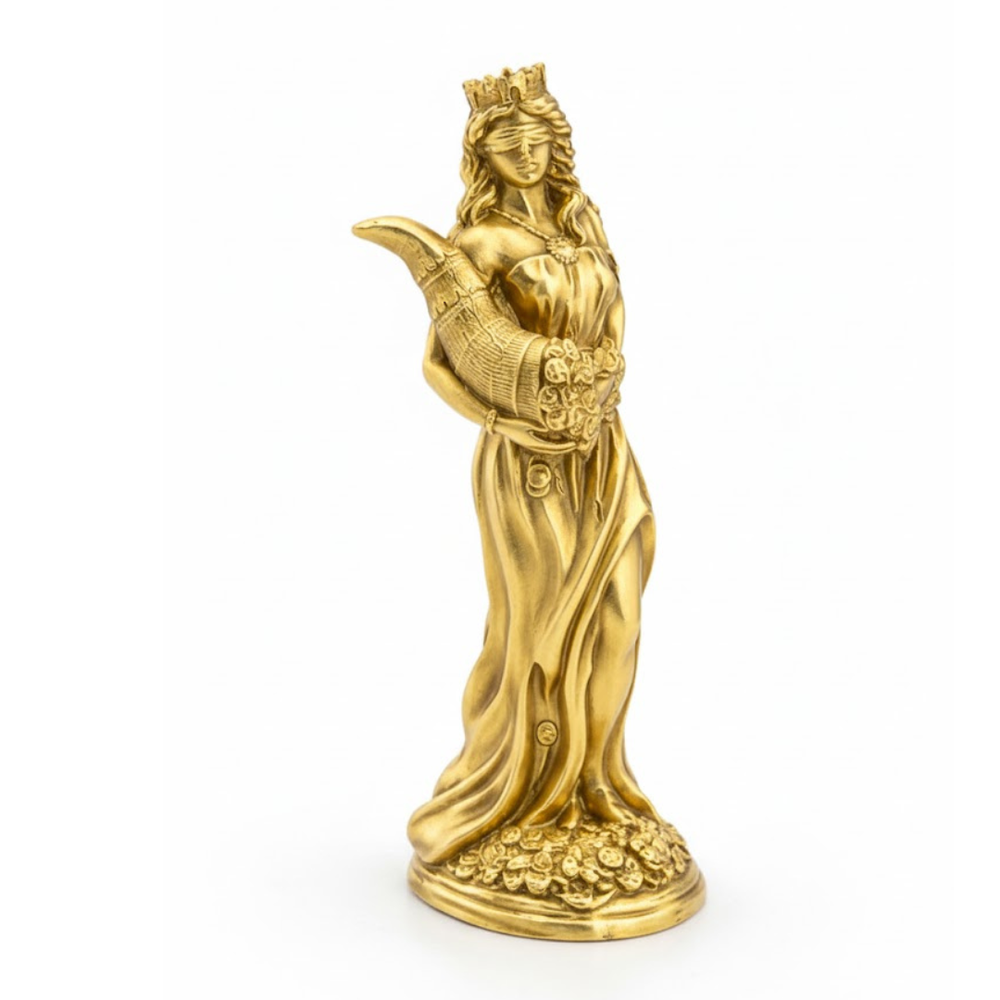 Lady Fortuna hand-poured 999+ silver statue by Gold Spartan