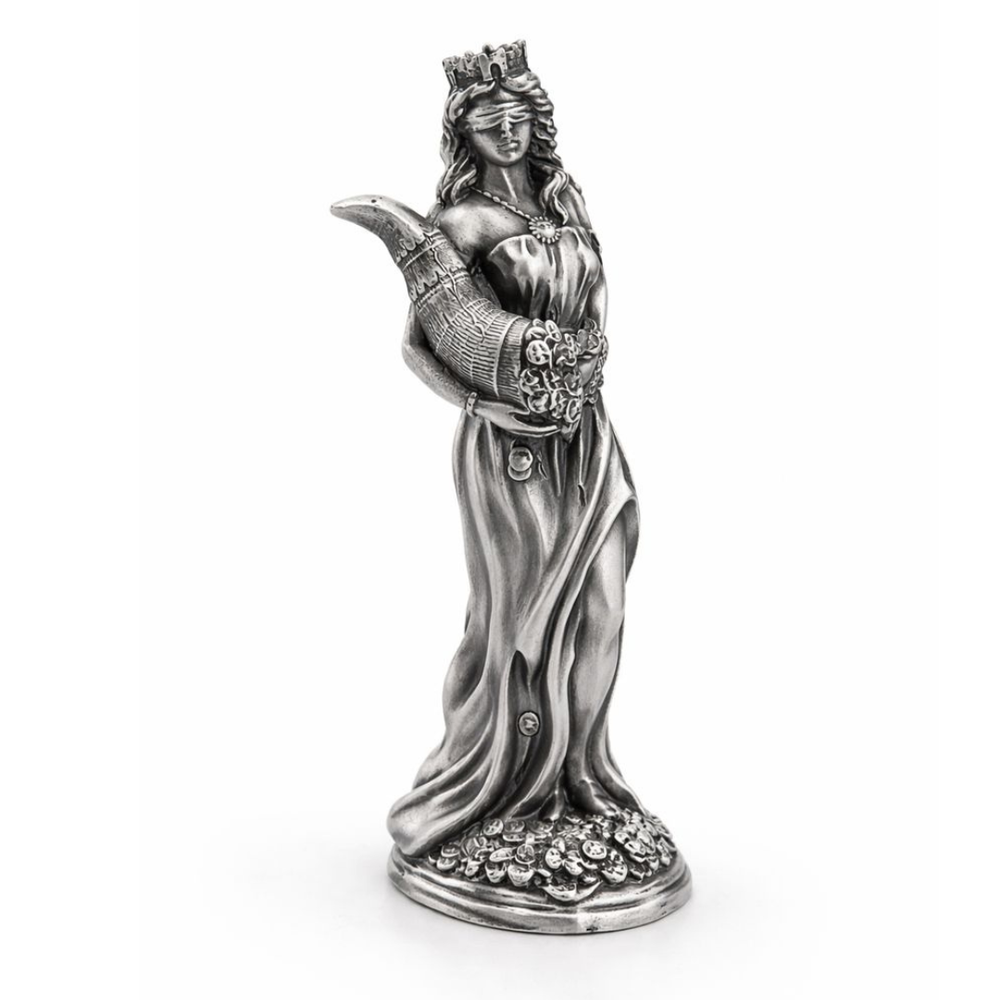 Lady Fortuna hand-poured 999+ silver statue by Gold Spartan