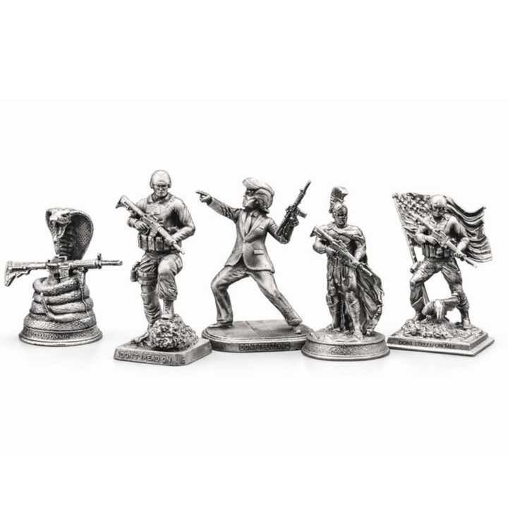 5pc Don't Tread on Me Set hand-poured 999+ silver statue by Gold Spartan