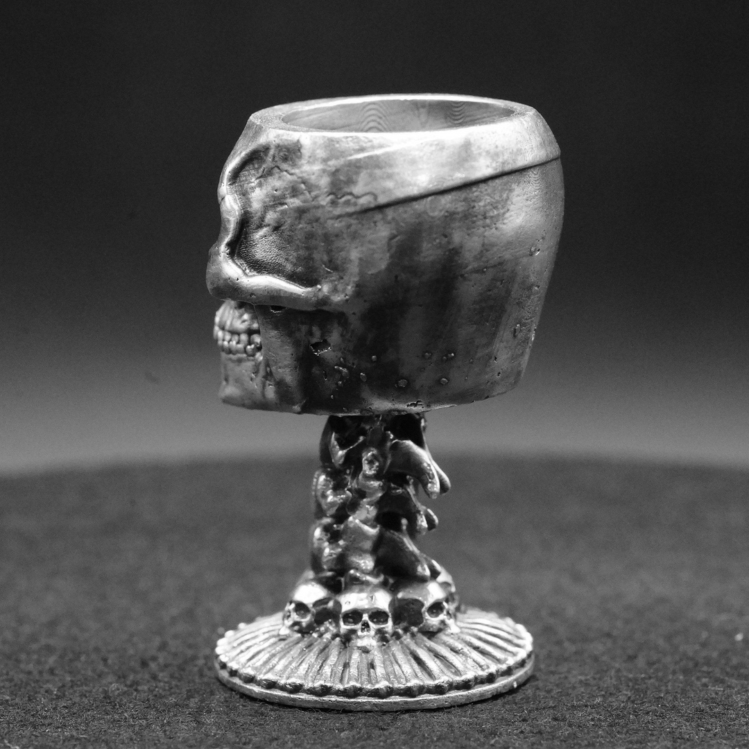 Skull Chalice hand poured 999 silver statue collectible by Gold Spartan