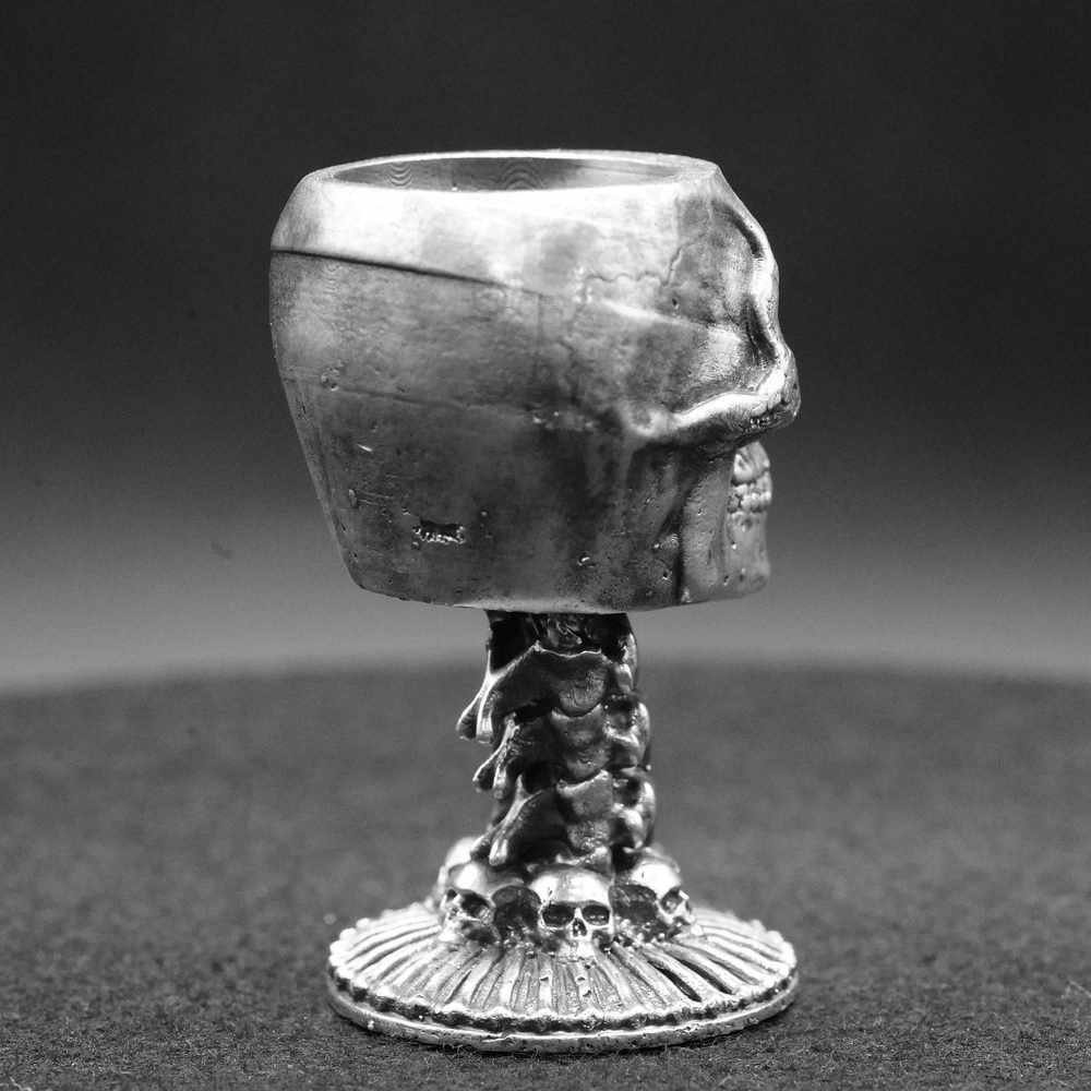 Skull Chalice hand-poured 999+ silver statue by Gold Spartan