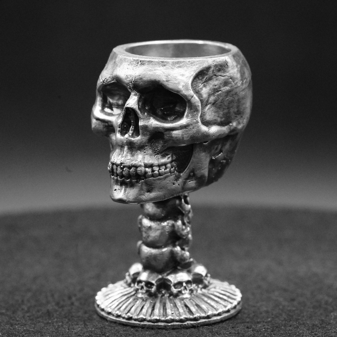 Skull Chalice hand poured 999 silver statue collectible by Gold Spartan