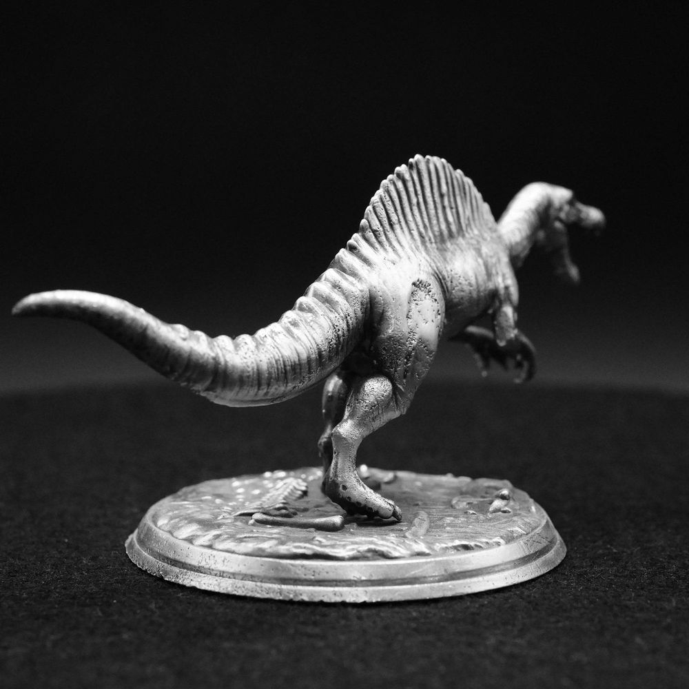 Spinosaurus hand-poured 999+ silver statue by Gold Spartan