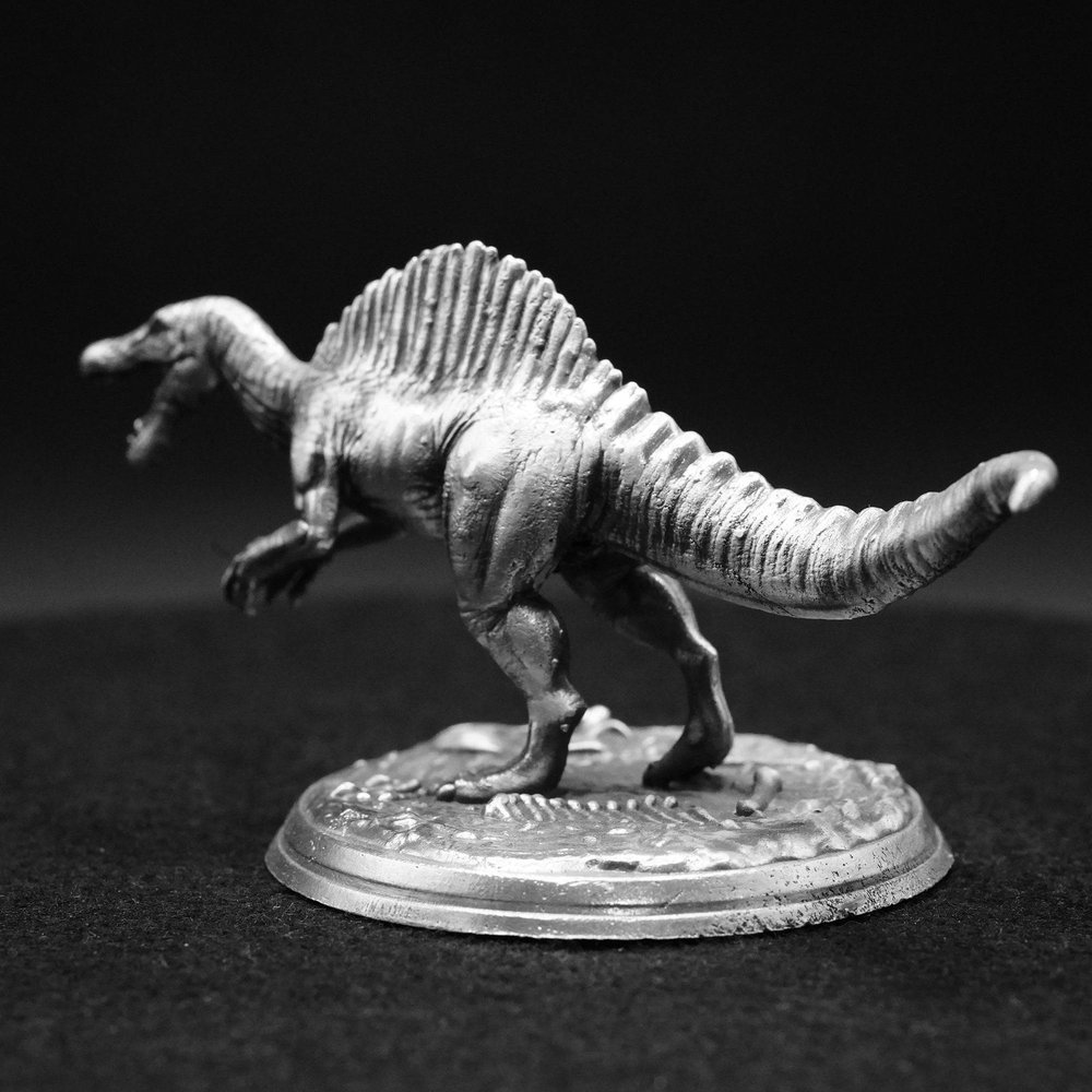 Spinosaurus hand-poured 999+ silver statue by Gold Spartan