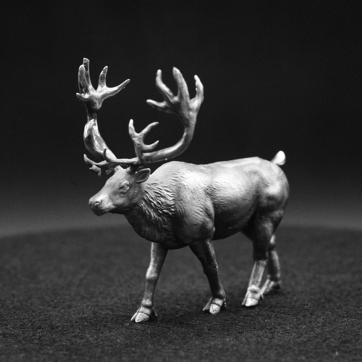 Stag hand poured 999 silver statue collectible by Gold Spartan