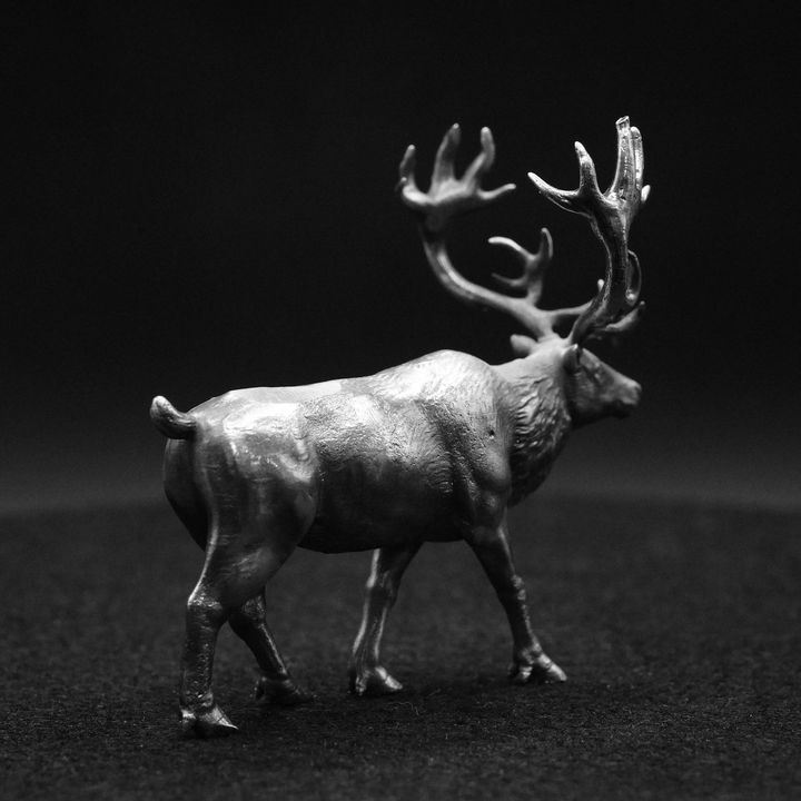 Stag hand poured 999 silver statue collectible by Gold Spartan