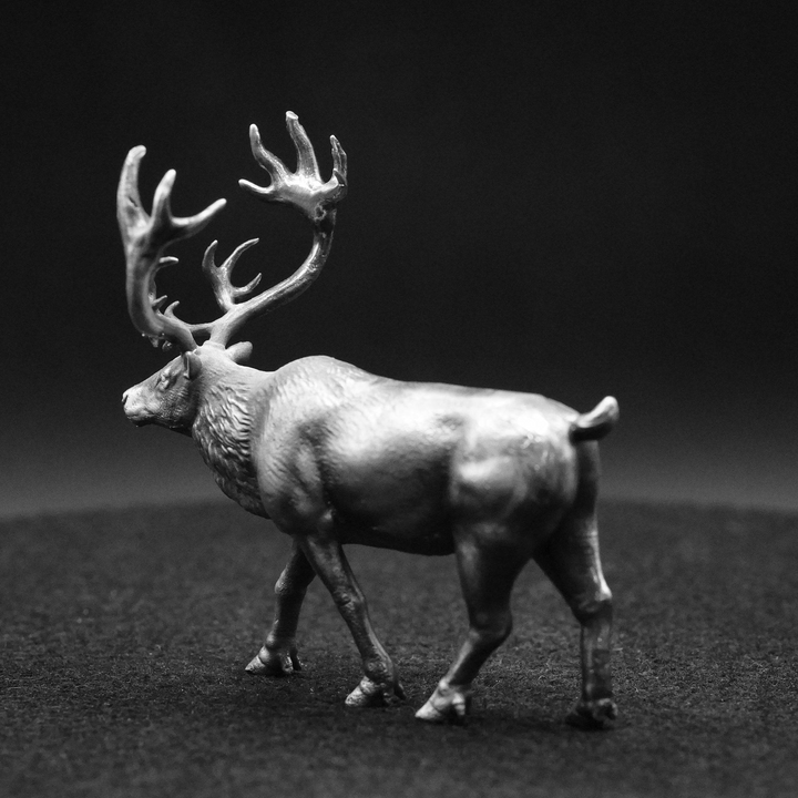 Stag hand poured 999 silver statue collectible by Gold Spartan