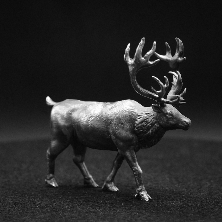 Stag hand poured 999 silver statue collectible by Gold Spartan