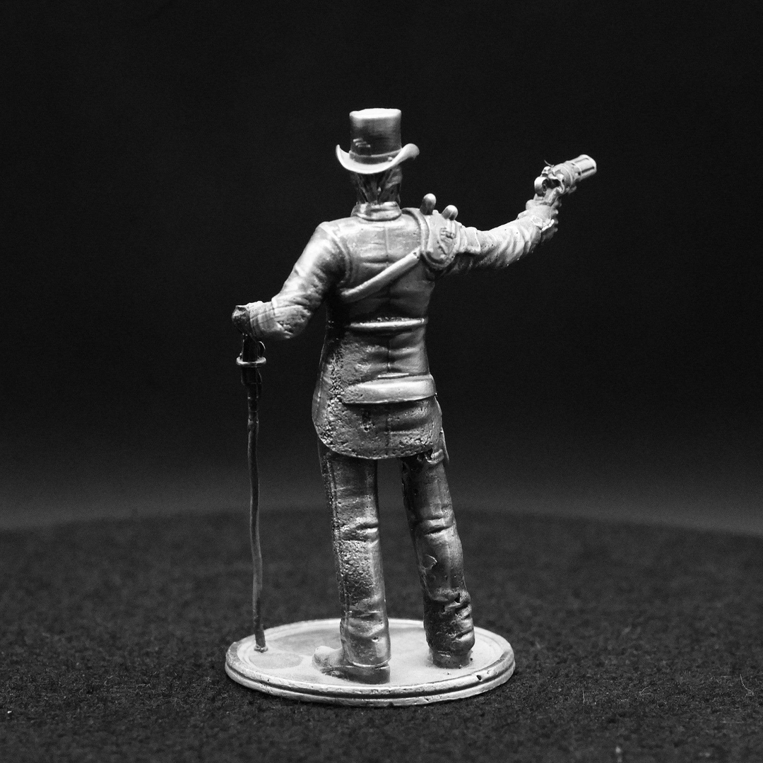 Steampunk Gentleman hand poured 999 silver statue collectible by Gold Spartan