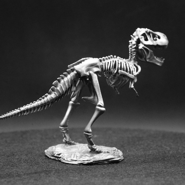 T-Rex Skeleton hand poured 999 silver statue collectible by Gold Spartan