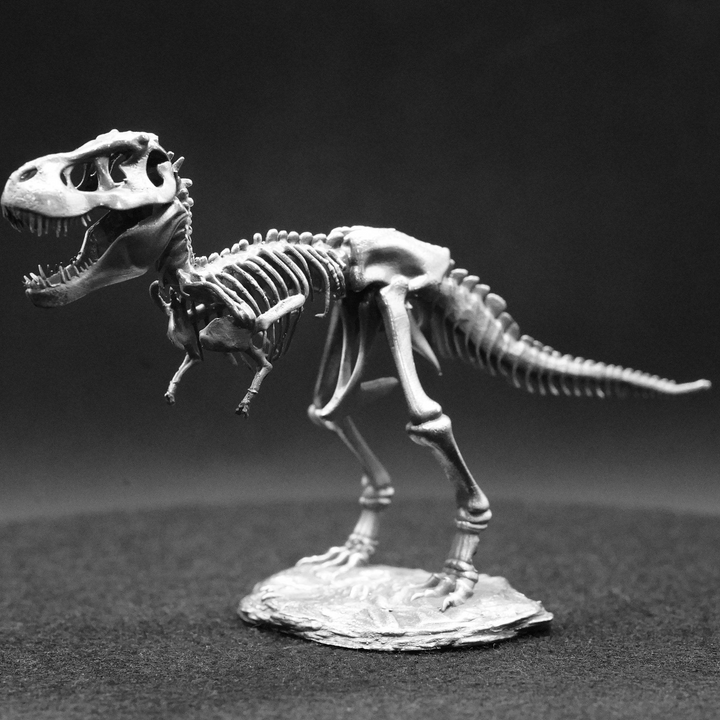 T-Rex Skeleton hand poured 999 silver statue collectible by Gold Spartan